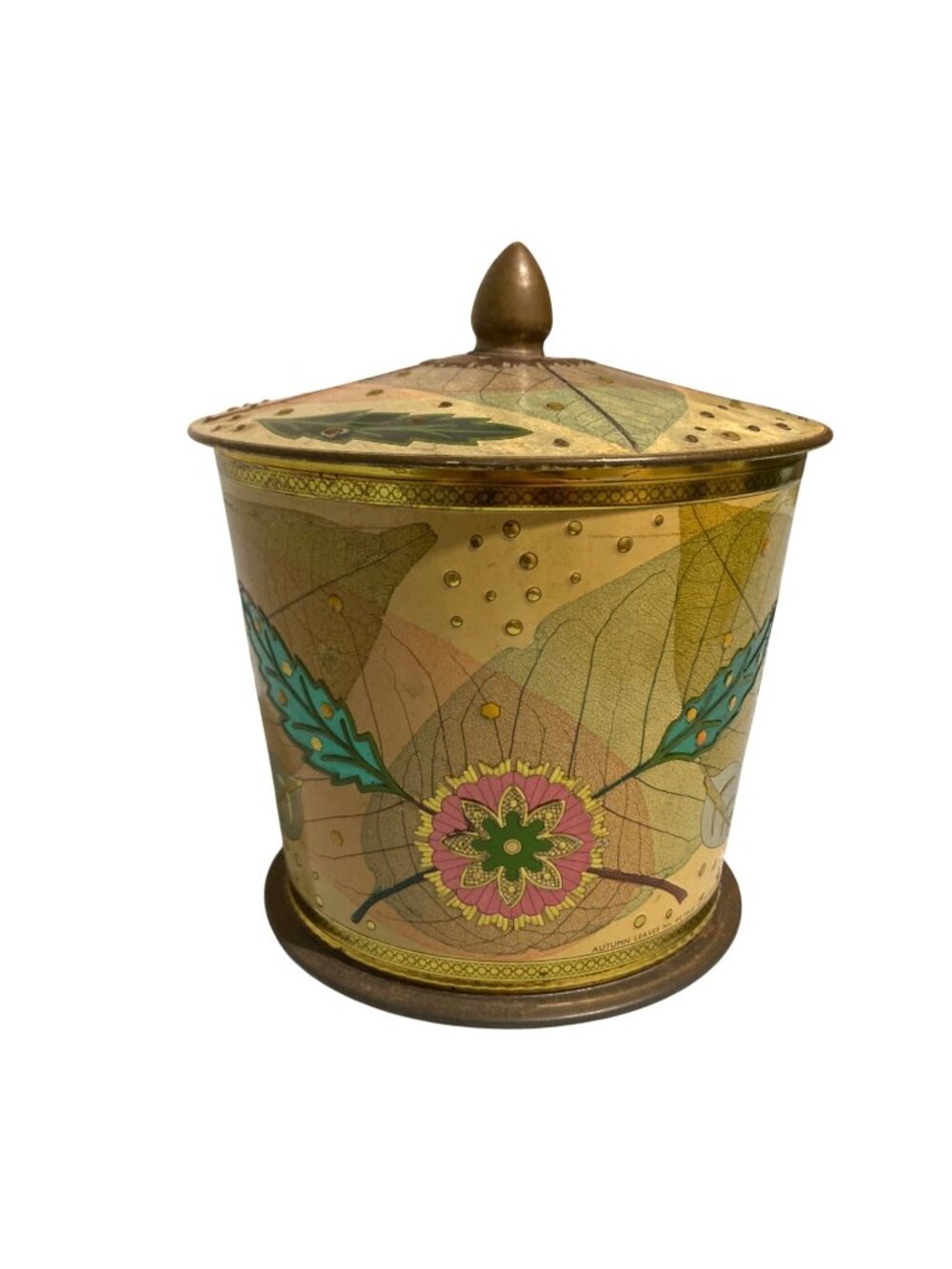 Vintage Baret Ware Biscuit Tin Autumn Leaves Made In England